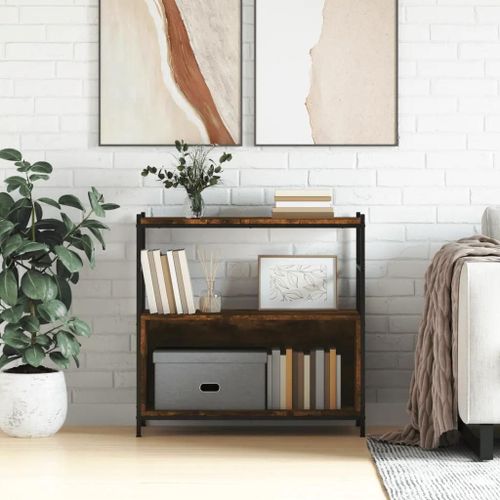 Prolenta Premium - Bibliothèque Chêne Fumé 80x30x78,5 Cm Bois D'ingénierie Et Fer