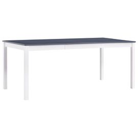 Prolenta Premium - Table À Manger Blanc Et Gris 180x90x73 Cm Bois De Pin