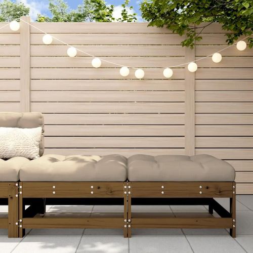 Prolenta Premium - Repose-Pieds De Jardin Avec Coussins Lot De 2 Marron Miel