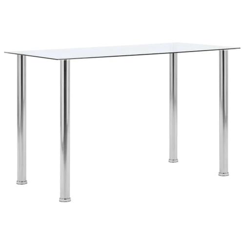 Prolenta Premium - Table À Manger Transparent 120x60x75 Cm Verre Trempé