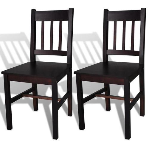 Prolenta Premium - Chaises À Manger Lot De 2 Marron Foncé Pinède