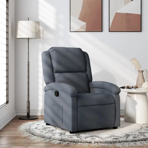 Prolenta Premium - Fauteuil Inclinable Gris Foncé Velours