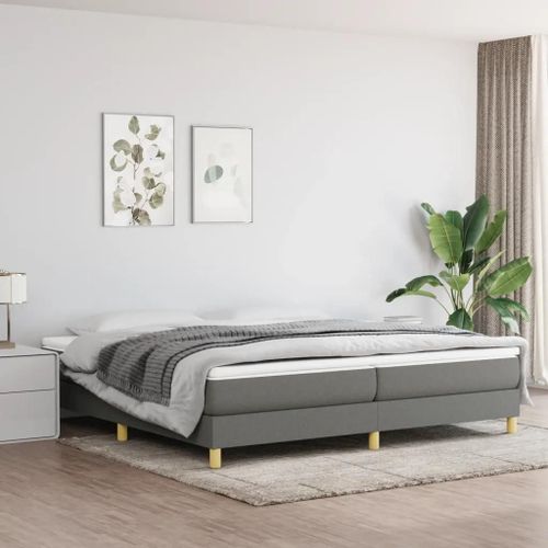 Prolenta Premium - Sommier à lattes de lit avec matelas Gris foncé 200x200cm Tissu