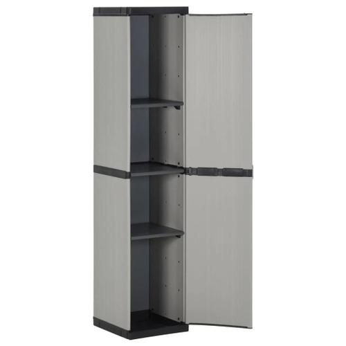 Prolenta Premium - Armoire De Rangement De Jardin 3 Étagères Gris/Noir 34x40x168cm