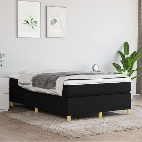 Prolenta Premium - Sommier à lattes de lit avec matelas Noir 120x200 cm Tissu