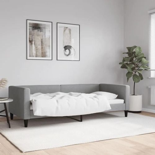 Prolenta Premium - Lit De Repos Sans Matelas Gris Clair 90x200 Cm Tissu