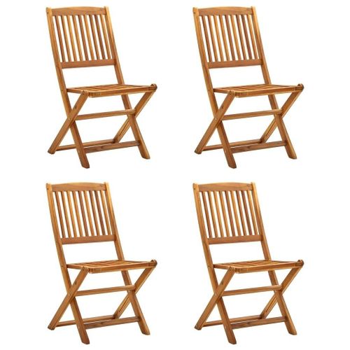 Prolenta Premium - Chaises Pliables D'extérieur Lot De 4 Bois D'acacia Solide