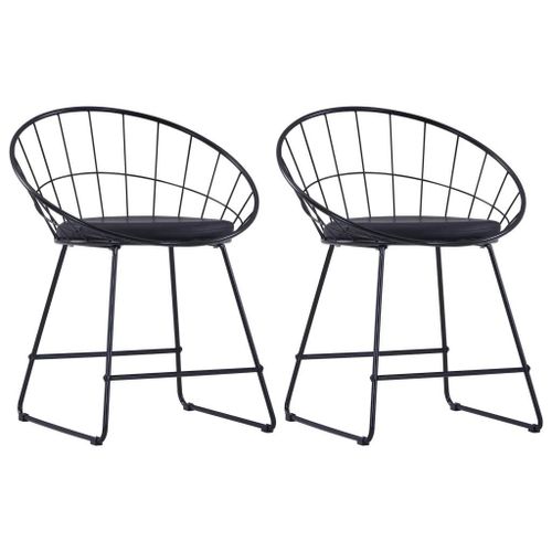 Prolenta Premium - Chaises À Manger Siège En Similicuir Lot De 2 Noir Acier