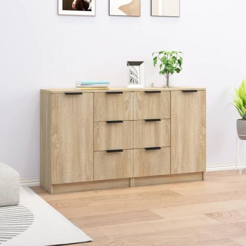 Prolenta Premium - Buffets 2 Pcs Chêne Sonoma 60x30x70 Cm Bois D'ingénierie
