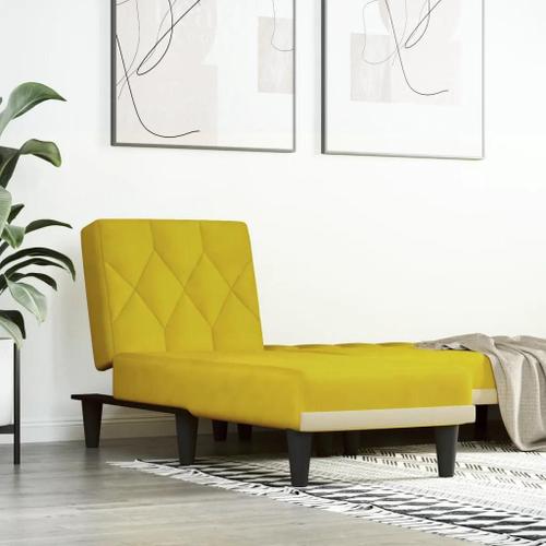 Prolenta Premium - Chaise Longue Jaune Velours