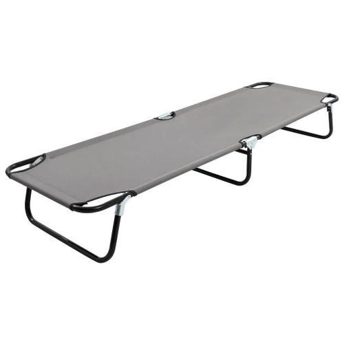 Prolenta Premium - Chaise Longue Pliable Gris Acier