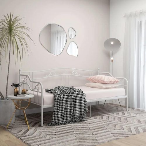 Prolenta Premium - Cadre De Canapé-Lit Sans Matelas Blanc Métal 90x200 Cm