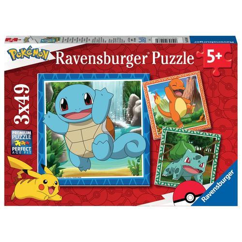 Puzzle Puzzles 3x49 P - Salamèche, Bulbizarre Et Carapuce / Pokémon