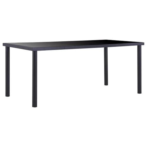 Prolenta Premium - Table À Manger Noir 180x90x75 Cm Verre Trempé