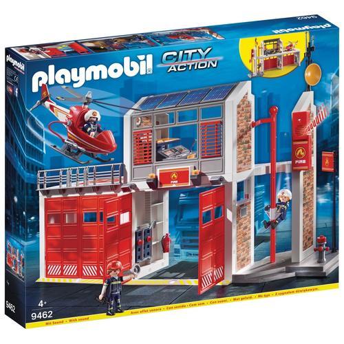 Playmobil 9462 - Caserne De Pompiers Avec Hélicoptère