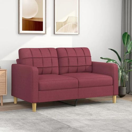 Prolenta Premium - Canapé À 2 Places Rouge Bordeaux 140 Cm Tissu