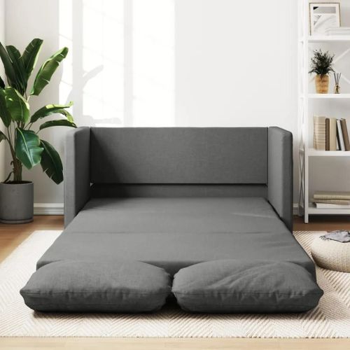 Prolenta Premium - Canapé-Lit 2 En 1 Gris Foncé 112x174x55 Cm Tissu