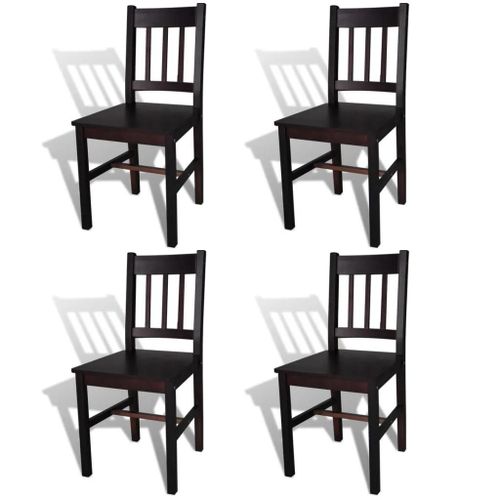 Prolenta Premium - Chaises À Manger Lot De 4 Marron Foncé Pinède