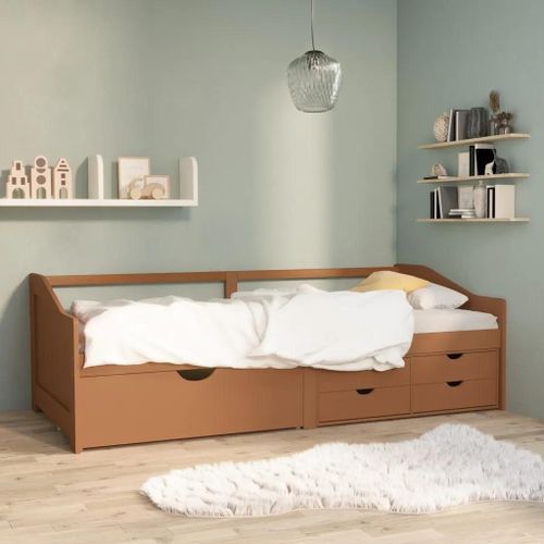 Prolenta Premium - Lit de repos 3 places sans matelas Bois de pin massif 90x200 cm