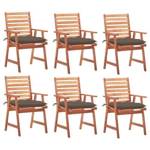 Prolenta Premium - Chaises À Manger D'extérieur Lot De 6 Et Coussins Acacia Massif