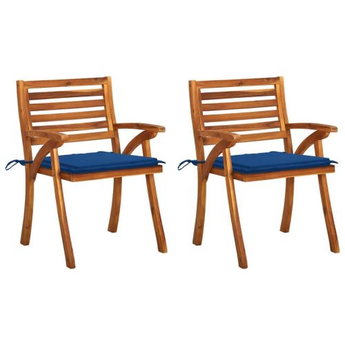 Prolenta Premium - Chaises À Manger De Jardin Avec Coussins Lot De 2 Acacia Massif