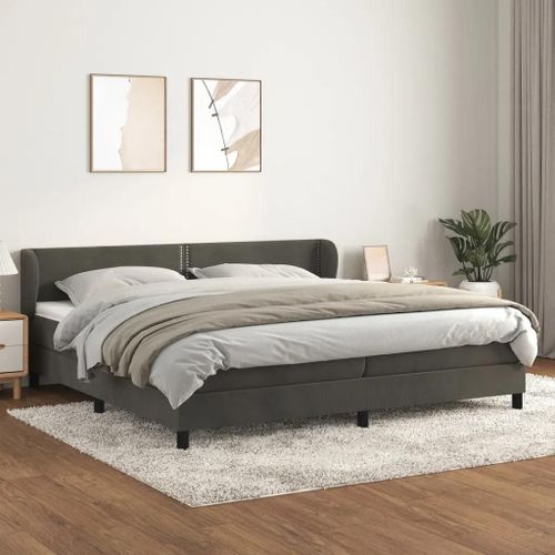 Prolenta Premium - Sommier à lattes de lit et matelas Gris foncé 200x200cm Velours