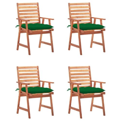 Prolenta Premium - Chaises À Manger D'extérieur Lot De 4 Et Coussins Acacia Massif