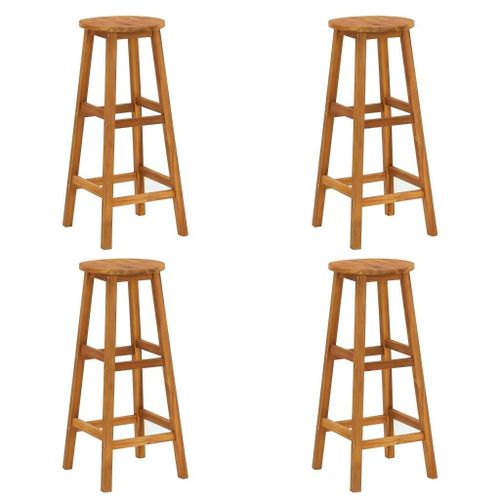 Prolenta Premium - Tabourets De Bar Lot De 4 Bois D'acacia Solide