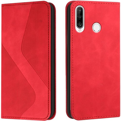 Coque Pour Huawei Y6p 2020, Etui Huawei Y6p 2020 Cuir, Pu Cuir Portefeuille Housse Et Magnetique Flip Pochette Etui A Rabat Protection Case Avec Antichoc Tpu Housse (Rouge)
