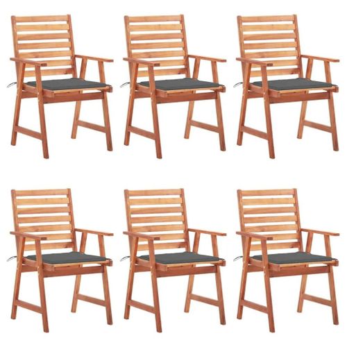 Prolenta Premium - Chaises À Manger D'extérieur Lot De 6 Et Coussins Acacia Massif