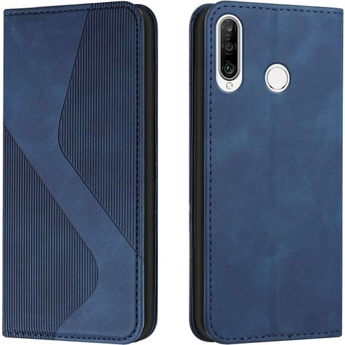 Coque Pour Huawei Y6p 2020, Etui Huawei Y6p 2020 Cuir, Pu Cuir Portefeuille Housse Et Magnetique Flip Pochette Etui A Rabat Protection Case Avec Antichoc Tpu Housse (Bleu)