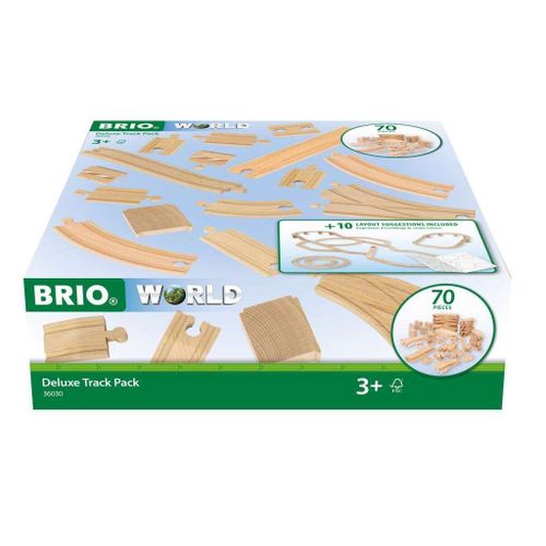 Brio World - 36030 - Coffret Evolution Deluxe - 70 Rails - Accessoire Pour Circuit De Train En Bois - Assortiment De Rails - Jouet Pour Les Garcons Et Les Filles D S 3 Ans