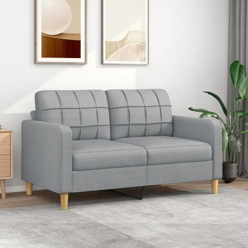 Prolenta Premium - Canapé À 2 Places Gris Clair 140 Cm Tissu