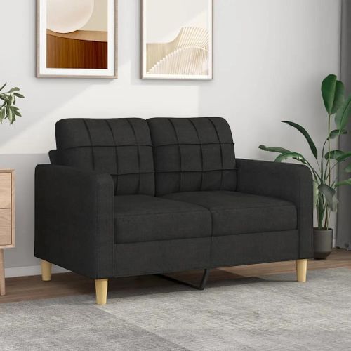 Prolenta Premium - Canapé À 2 Places Noir 120 Cm Tissu