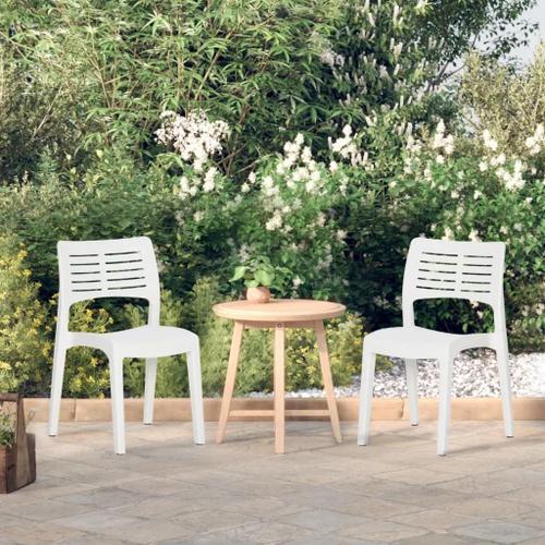 Prolenta Premium - Chaises De Jardin Lot De 2 Blanc Polypropylène