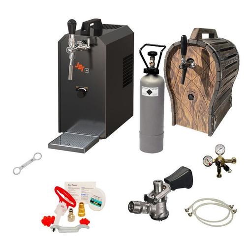 Tireuse a biere - JET 30 machine a biere, pompe a biere 1 ligne, 35 l/h avec tonneau en bois, KeyKeg