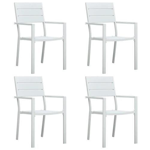 Prolenta Premium - Chaises De Jardin Lot De 4 Blanc Pehd Aspect De Bois