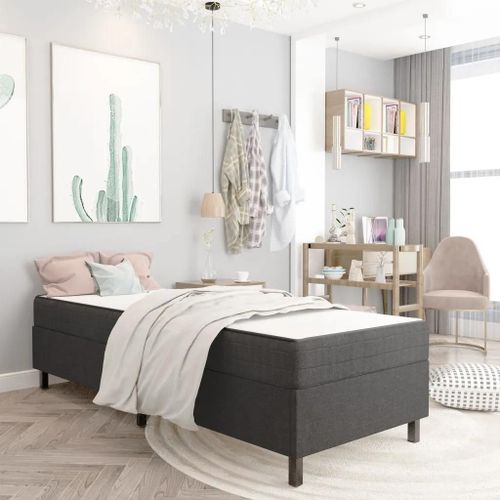 Prolenta Premium - Sommier à lattes de lit Gris Tissu 90x200 cm