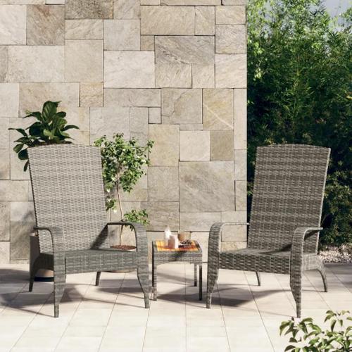 Prolenta Premium - Chaise De Jardin Adirondack Gris Résine Tressée