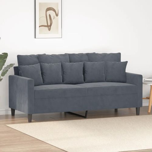 Prolenta Premium - Canapé À 2 Places Gris Foncé 140 Cm Velours