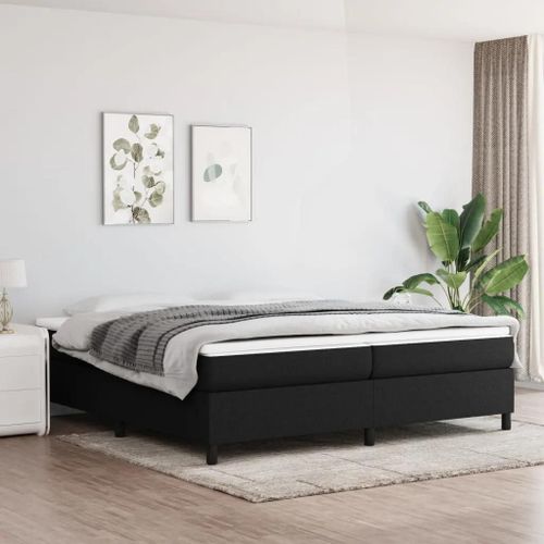 Prolenta Premium - Sommier à lattes de lit avec matelas Noir 200x200 cm Tissu