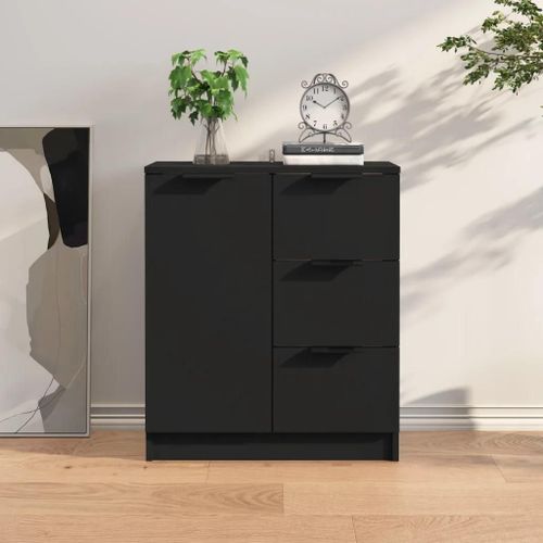 Prolenta Premium - Buffet Noir 60x30x70 Cm Bois D'ingénierie