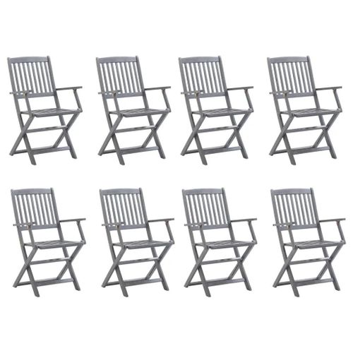 Prolenta Premium - Chaises Pliables D'extérieur Lot De 8 Bois D'acacia Solide