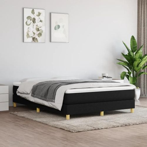 Prolenta Premium - Sommier à lattes de lit avec matelas Noir 140x200 cm Tissu