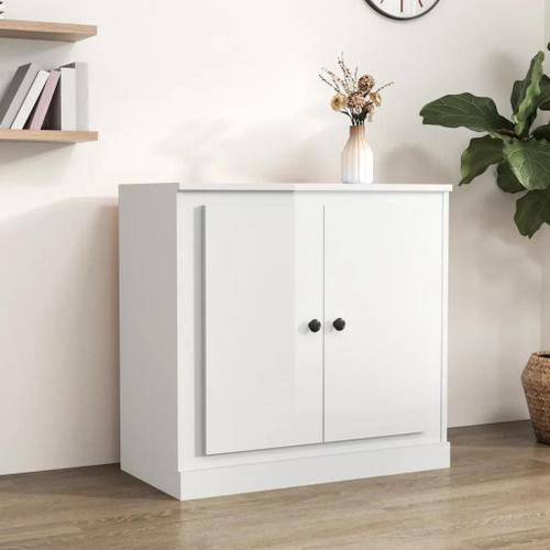 Prolenta Premium - Buffet Blanc Brillant 70x35,5x67,5 Cm Bois D'ingénierie