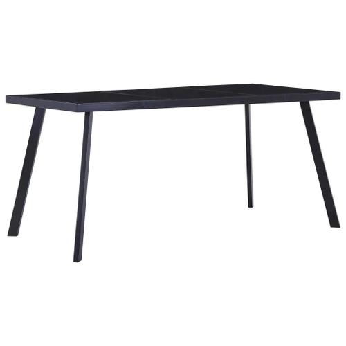 Prolenta Premium - Table À Manger Noir 180x90x75 Cm Verre Trempé