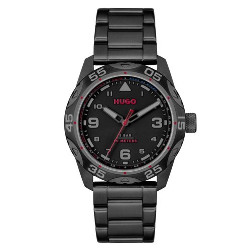 Hugo Montre Ronde En Acier Trek, Noir