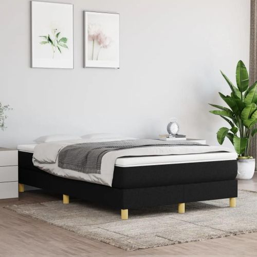 Prolenta Premium - Sommier à lattes de lit avec matelas Noir 120x200 cm Tissu