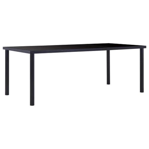 Prolenta Premium - Table À Manger Noir 200x100x75 Cm Verre Trempé