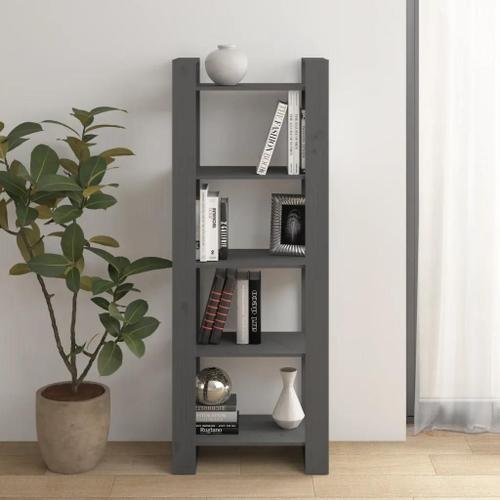 Prolenta Premium - Bibliothèque/Séparateur De Pièce Gris 60x35x160 Cm Bois Massif